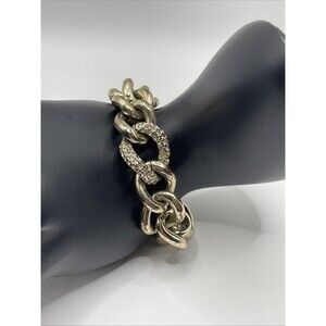 VTG Victoria's Secret Gold Tone Bracelet Chunky Angel Wing Rhinestones READ